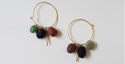 Tinted Oceans ✺ Stone Jewelry ✺ Shades of black loop earrings { 15 }
